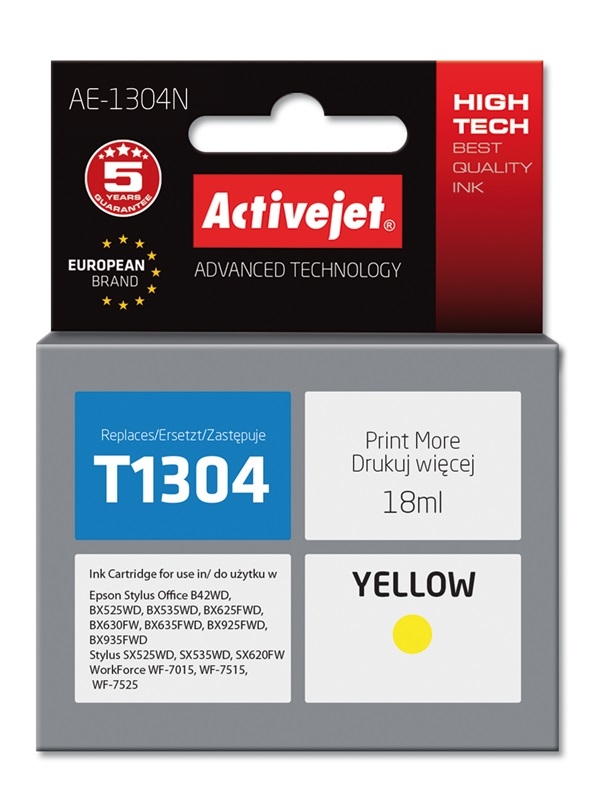 Tusz Activejet Epson T1304 Żółty